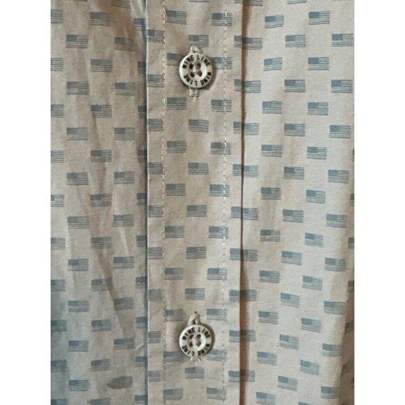 American Flag Nine Line Pattern Blue Button Up Shirt Long Sleeve 3X - Picture 3 of 8